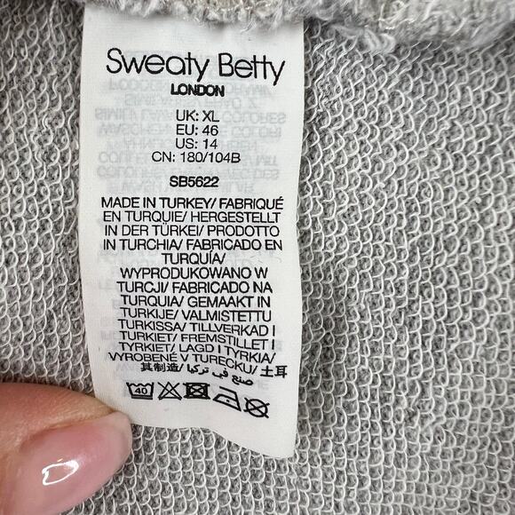 Sweaty Betty Gray Sweater Round Neck Long Sleeve Side Slit Size X-Large XL - Picture 8 of 9